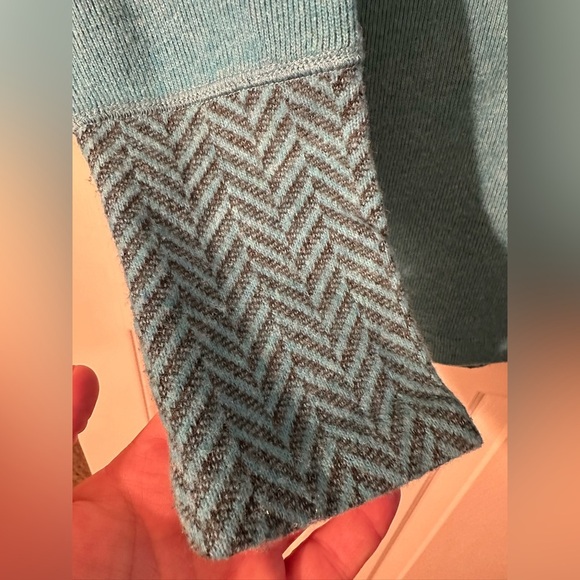 PRANA XS Blue Lucia Funnel Turtle Neck Recycled Wool Blend Sweater Outdoor Warm - Picture 5 of 14